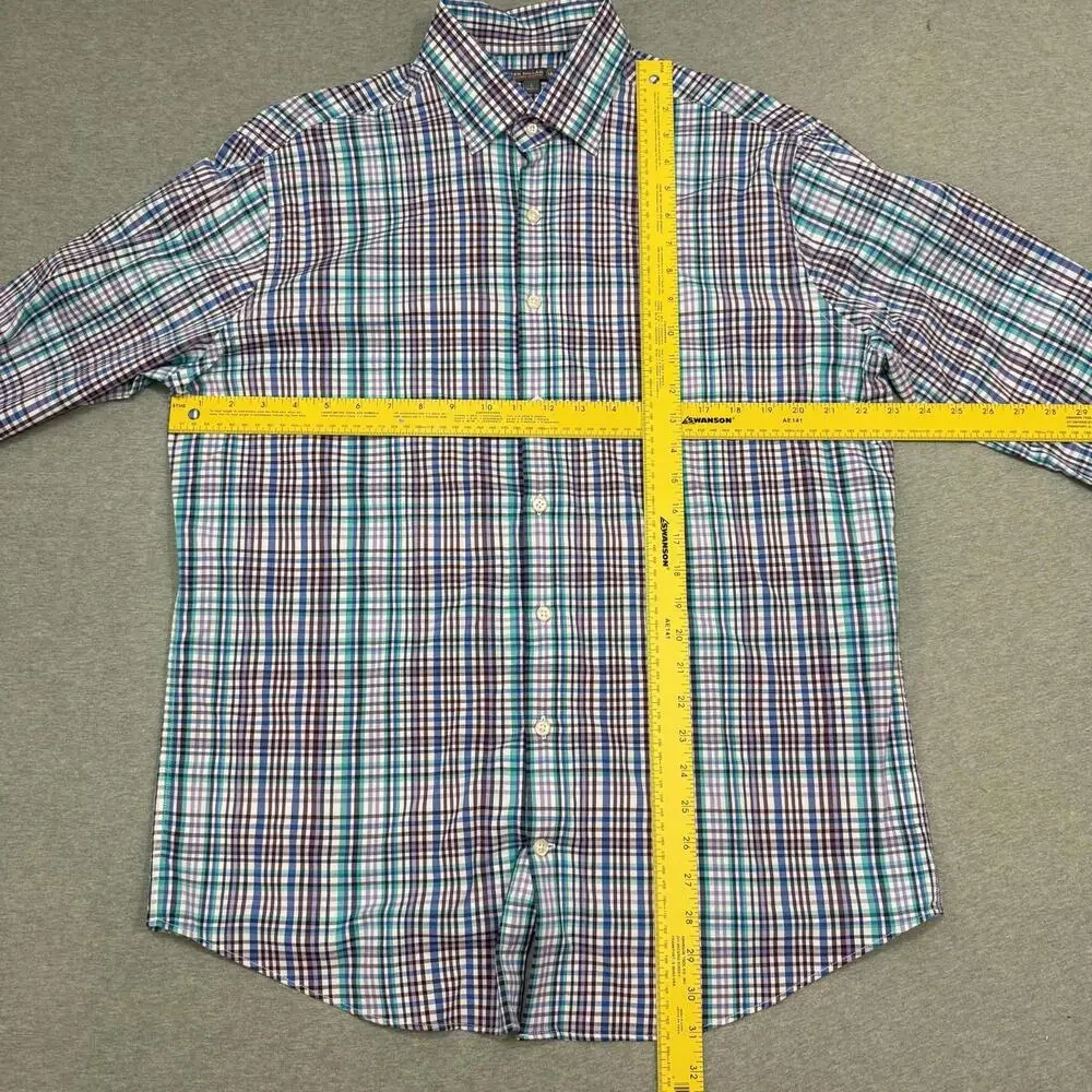 Peter Millar Shirt Mens Large‎ Button Down Performance Golf Tattersall Preppy